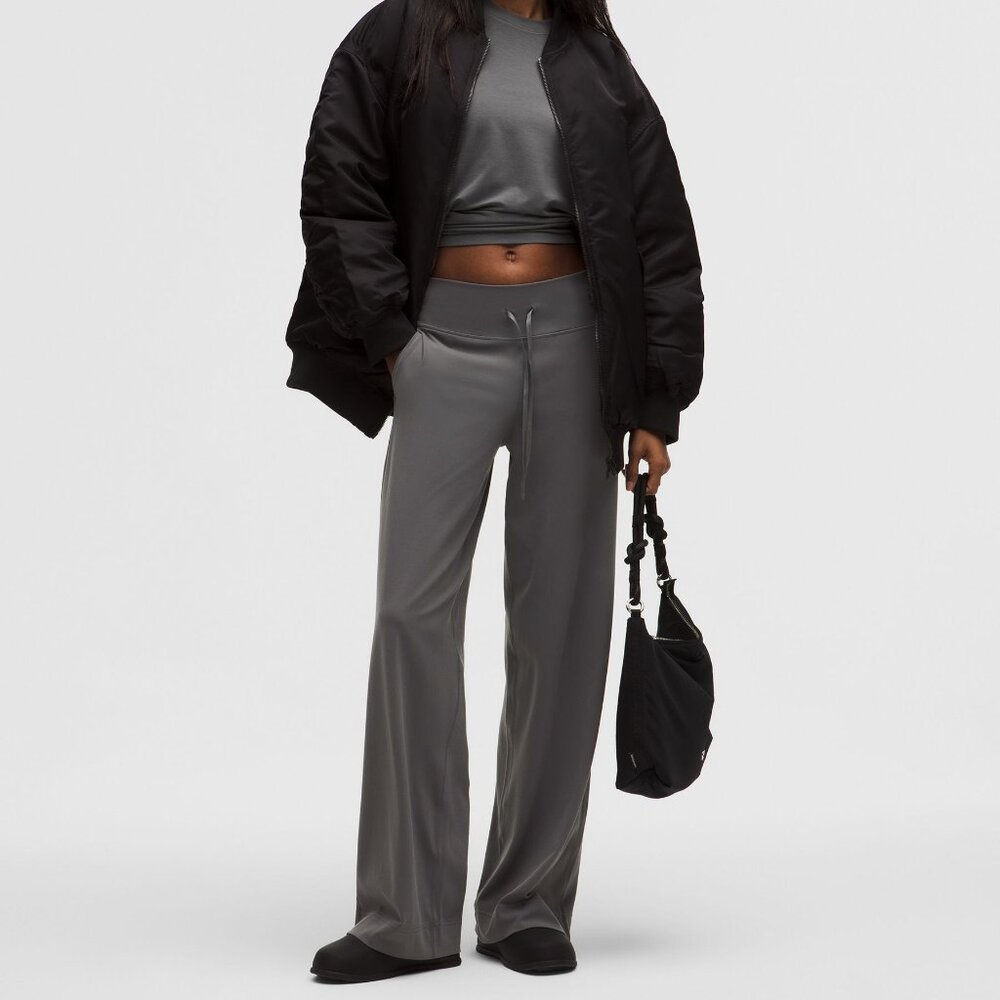 New Lululemon Groove Wide-Leg High-Rise Pant *Regular Onyx Grey Size 6